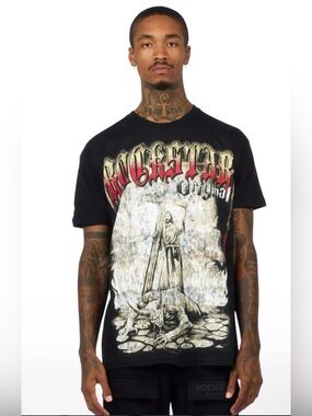 Rockstar Original Renzo Black/Red Oversized Graphic T-Shirt Size XXL BNWT